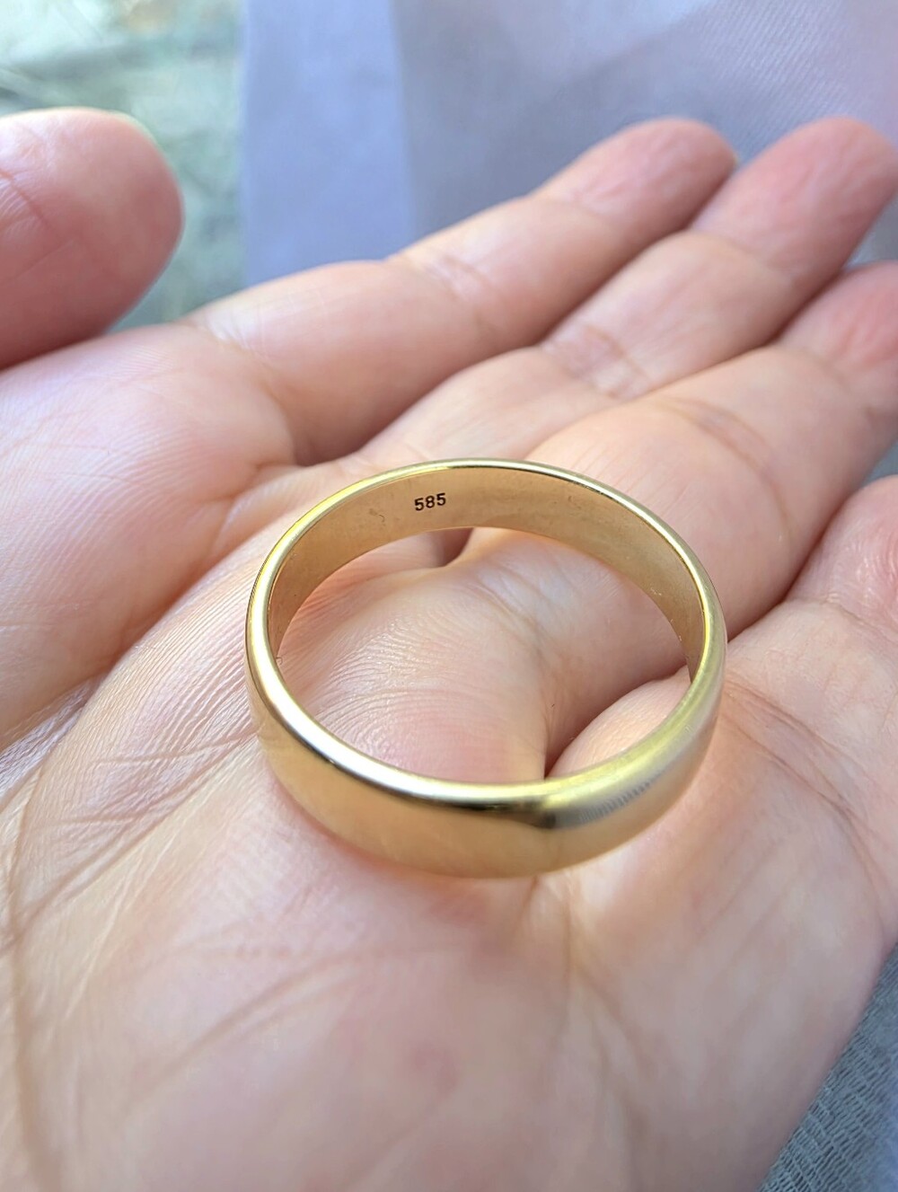 14K Classic Polished Gold Wedding Band Size 11.5 - Picture 7 of 8